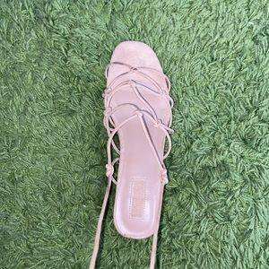 Tan Strap up sandals